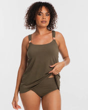 Load image into Gallery viewer, Togs Mastectomy Friendly Tankini Overlay Set (Khaki)