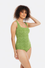 Load image into Gallery viewer, Togs Chiseled Green Square Neck One Piece Swimsuit (Green)