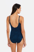 Load image into Gallery viewer, Togs Amalfi V Neck Plunge One Piece Swimsuit (Blue)