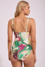 Load image into Gallery viewer, Sea Level Abyss Twist Front Bandeau One Piece Swimsuit - Moss