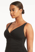 Load image into Gallery viewer, Sea Level Eco Essentials Cross Front Multifit One Piece Swimsuit (Black)