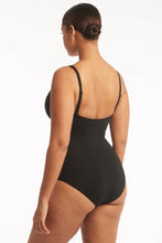 Load image into Gallery viewer, Sea Level Eco Essentials Cross Front Multifit One Piece Swimsuit (Black)