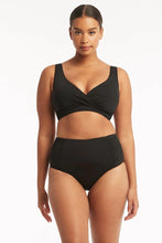 Load image into Gallery viewer, Sea Level Eco Essentials High Waist Gathered Side Pant (Black)