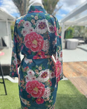 Load image into Gallery viewer, Floressents Cotton Fleur Kimono Robe (Bluestone)
