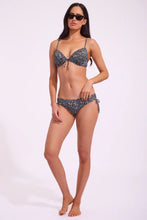 Load image into Gallery viewer, Piha Fleur Minuit Adjustable Bikini Bottoms (Black)