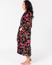 Load image into Gallery viewer, Floressents Paradise Cotton Velvet Kimono (Black)