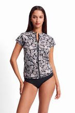 Load image into Gallery viewer, Sunseeker Priya Short Sleeve Rashie - Black