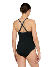 Load image into Gallery viewer, Zoggs Jumera Chlorine Resistant Ruched Front swimsuit (Black)