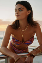 Load image into Gallery viewer, Sea Level Tessera U Bar Bandeau Bikini Top (Blue )