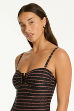 Load image into Gallery viewer, Sea Level Riptide U Bar Bandeau One Piece (Black)
