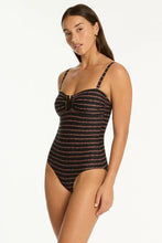 Load image into Gallery viewer, Sea Level Riptide U Bar Bandeau One Piece (Black)