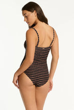 Load image into Gallery viewer, Sea Level Riptide U Bar Bandeau One Piece (Black)