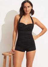 Load image into Gallery viewer, Seafolly Boyleg One Piece Swimsuit (Black)