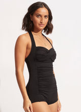 Load image into Gallery viewer, Seafolly Boyleg One Piece Swimsuit (Black)