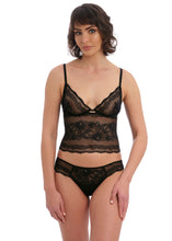 Load image into Gallery viewer, Wacoal Ravissant Bralette (Black, Delicacy, Orchid flower)