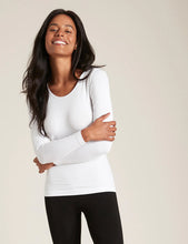 Load image into Gallery viewer, Boody Womens Long Sleeve Bamboo Top (White, Black)