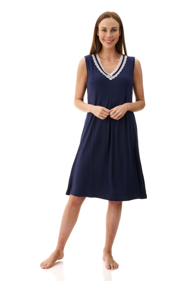 Givoni 6LE70 Sleeveless Short Nightie (Navy)