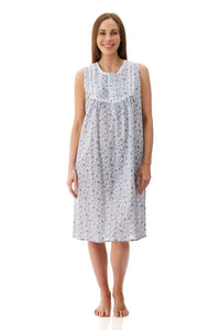 Givoni 6BV46A Astrid Sleeveless Short Nightie (Blue Floral)