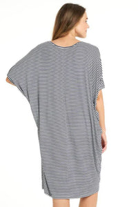 Betty Basics Maui Dress (Navy/White Stripe)