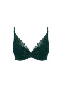 Wacoal Lace Perfection Underwire Plunge Bra (Botanical Green)