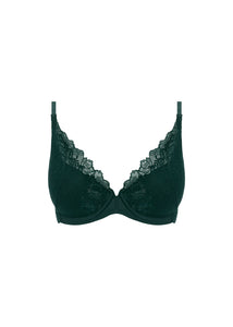 Wacoal Lace Perfection Underwire Plunge Bra (Botanical Green)