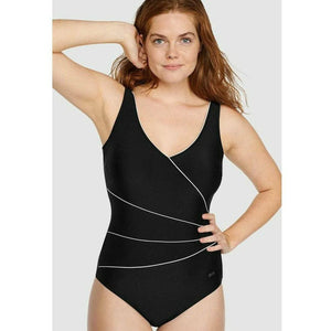 Naturana One-Piece Control Swimsuit (Navy) (Black)
