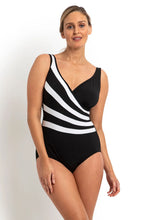 Load image into Gallery viewer, Poolproof Vogue Fan Splice One Piece Swimsuit - Chlorine Resistant (Black)
