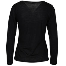 Load image into Gallery viewer, Zenza  Merino Cotton Round Neck Long Sleeve Top (Black)
