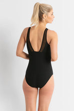 Load image into Gallery viewer, Poolproof Barbados Cross One Piece Mastectomy Friendly Swimsuit - Chlorine Resistant (Black)
