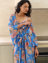 Load image into Gallery viewer, Papinelle Iona Midi Kimono Robe - Victoria Blue
