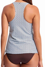 Load image into Gallery viewer, Sunseeker Geomath High Neck Mastectony Tankini Top Blue
