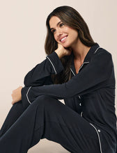 Load image into Gallery viewer, Papinelle Kate Modal Soft Full Length PJ Set (Black)
