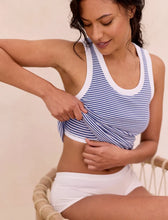 Load image into Gallery viewer, Papinelle Milla Shelf Bra Tank - Blue/White Stripe
