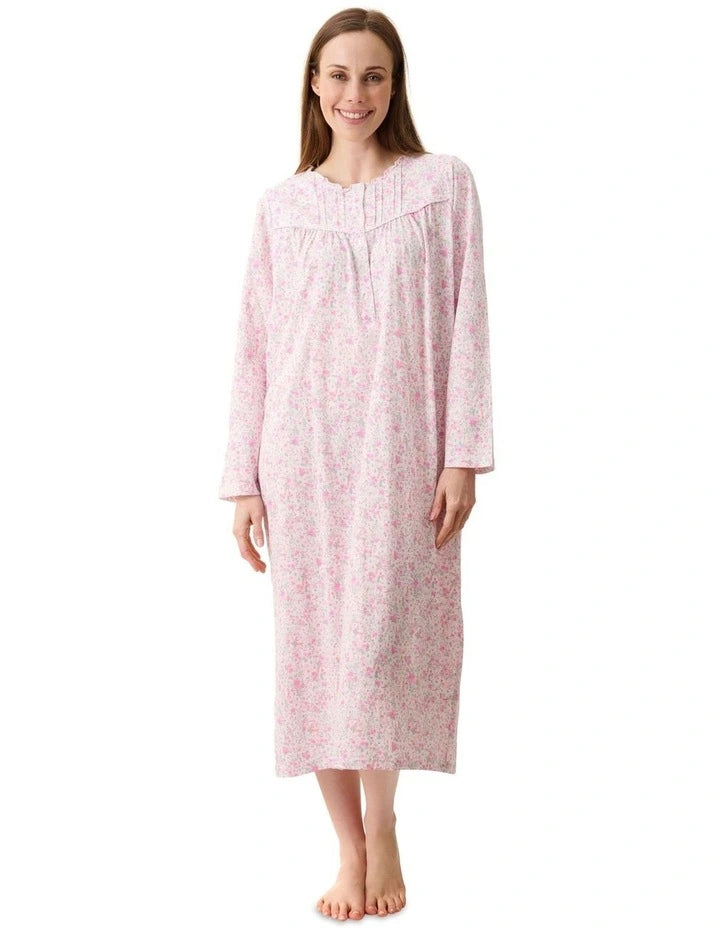 Givoni 5LP40C Chantal Mid Length Cotton Nightie (Pink)