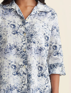 Papinelle Toile De Jouy Crop PJ Set (French Blue)