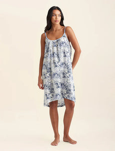 Papinelle Toile De Jouy Strappy Nightie (French Blue)