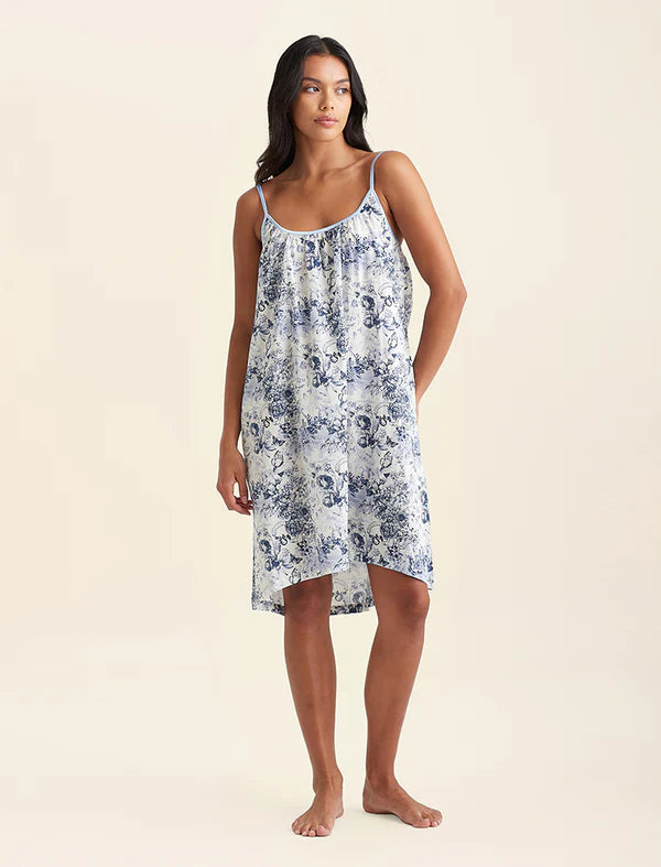 Papinelle Toile De Jouy Strappy Nightie (French Blue)
