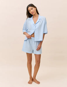 Papinelle Sabrina Stripe Boxer PJ Set (Blue Bell)