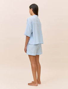 Papinelle Sabrina Stripe Boxer PJ Set (Blue Bell)