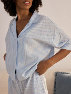 Papinelle Sabrina Stripe Boxer PJ Set (Blue Bell)