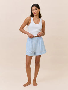 Papinelle Sabrina Stripe Boxer & Singlet Set (Blue Bell)