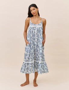 Papinelle Nostalgia Strappy Lace Trim Nightie (White)