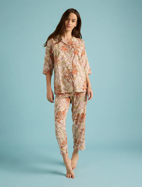 Papinelle Karen Walker Lillies Flowy Crop PJ Set (Lily Pink)