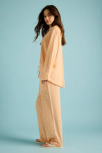 Load image into Gallery viewer, Papinelle Karen Walker Seersucker stripe PJ Set (Orange/Cream)

