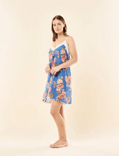 Load image into Gallery viewer, Papinelle Iona Lace Front Midi Nightie - Victoria Blue
