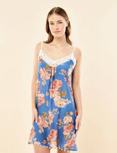 Load image into Gallery viewer, Papinelle Iona Lace Front Midi Nightie - Victoria Blue
