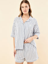 Load image into Gallery viewer, Papinelle x Karen walker Seersucker Stripe Boxer PJ Set - Sky Blue
