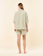 Load image into Gallery viewer, Papinelle x Karen walker Seersucker Stripe Boxer PJ Set - Olive
