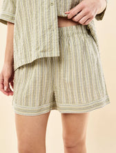 Load image into Gallery viewer, Papinelle x Karen walker Seersucker Stripe Boxer PJ Set - Olive
