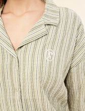 Load image into Gallery viewer, Papinelle x Karen walker Seersucker Stripe Boxer PJ Set - Olive

